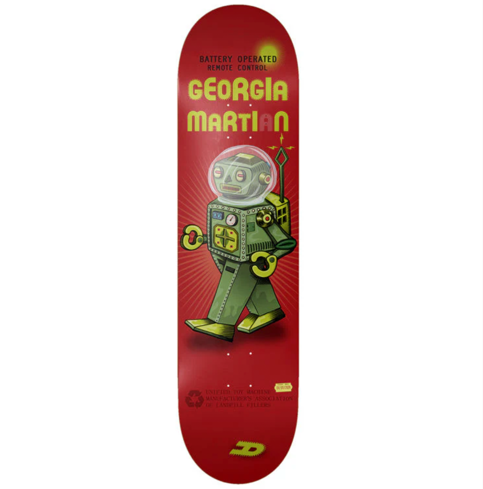 Toy Machine Deck Georgia Martin Robot 8.25