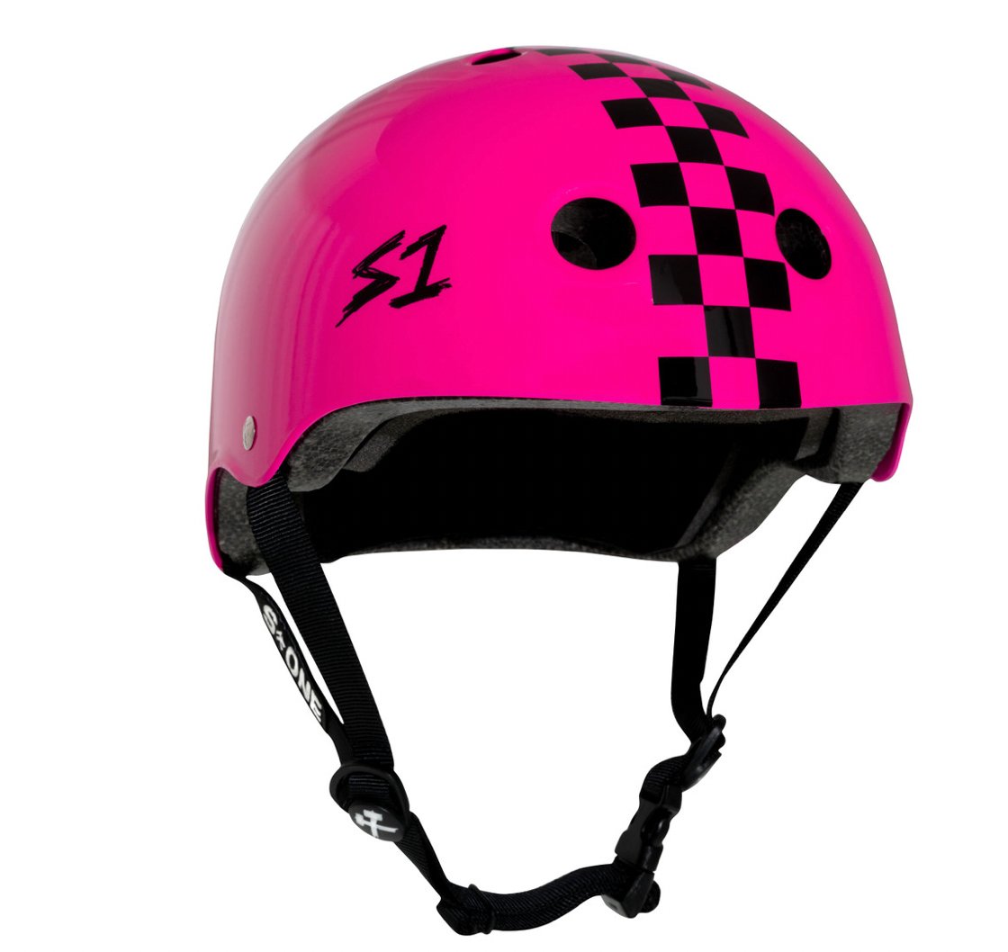 S1 Lifer Helmet Pink Gloss with Black Checkers
