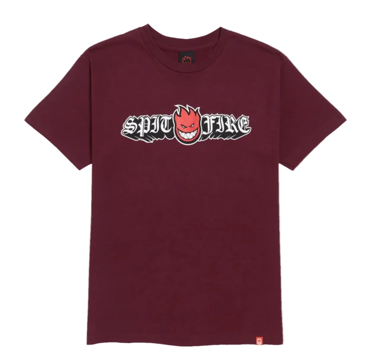 Spitfire Tee Old E Drop Bighead Burgundy/Red