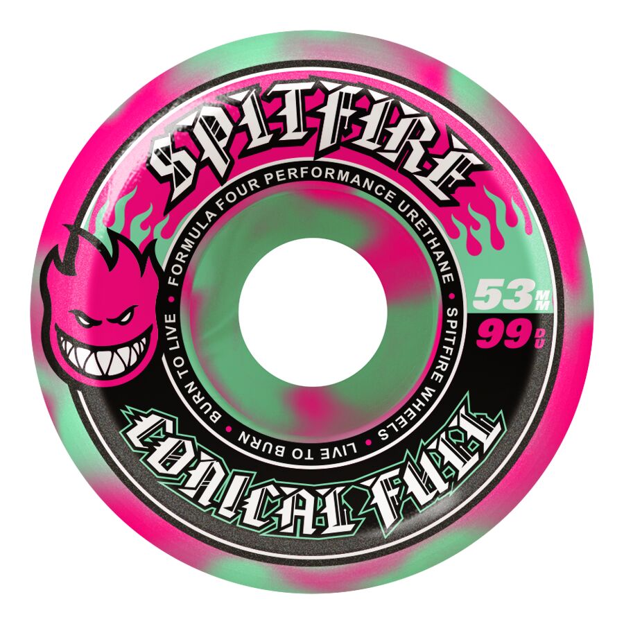 Spitfire Wheels F4 99A Team Colour Conical Full Pink Swirl 53mm
